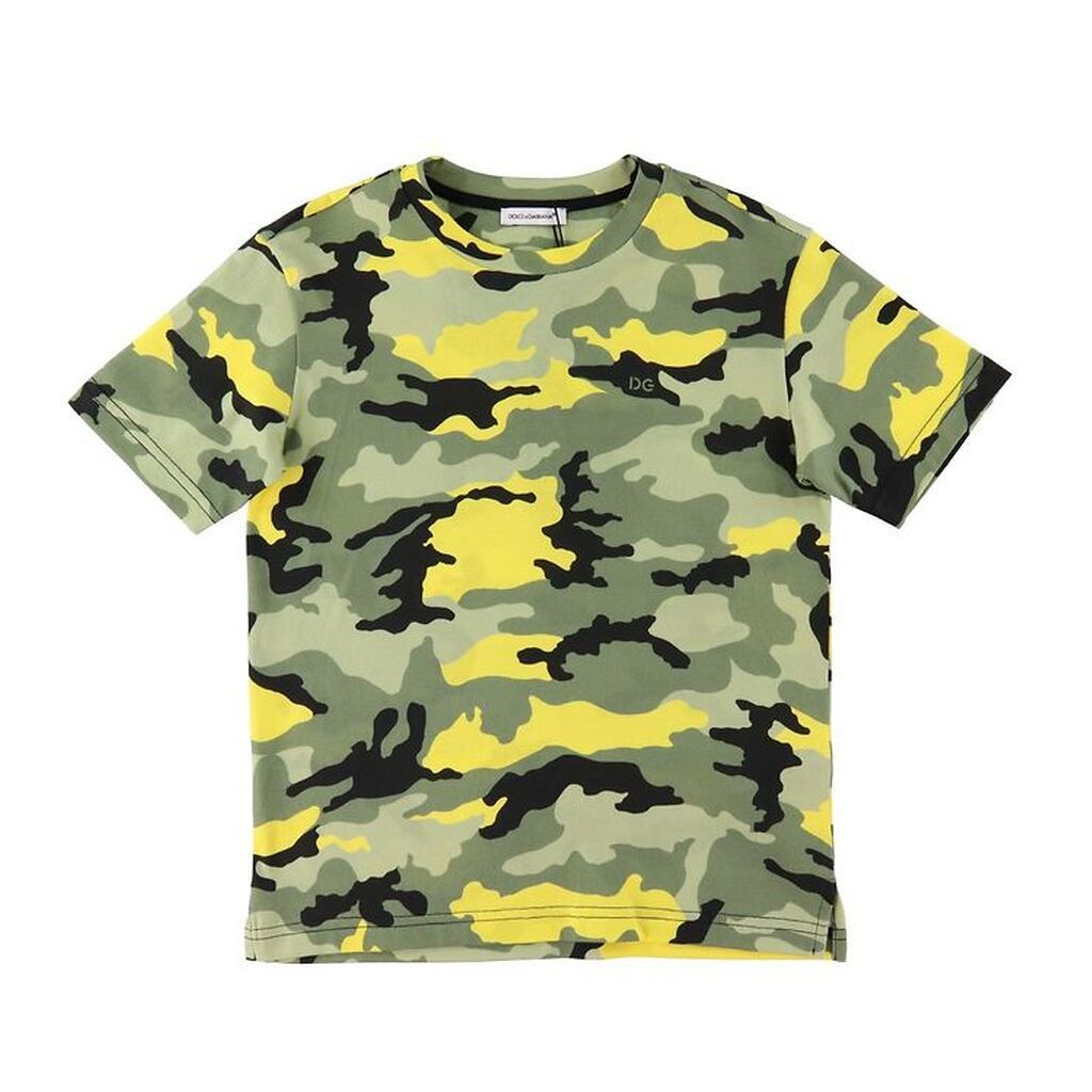 Dolce & Gabbana T-shirt - Skate - Grøn/Neongul Camouflage