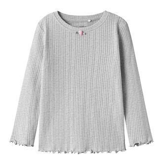 Name It Bluse - NmfSilke - Light Grey Melange