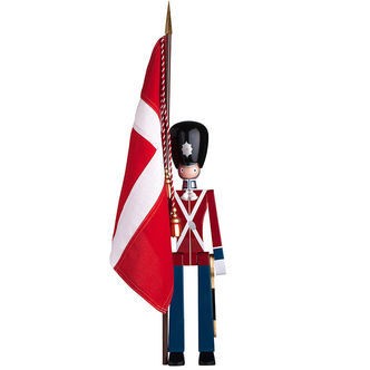 Kay Bojesen Træfigur - Fanebærer - Mellem - Rød/Blå/Hvid
