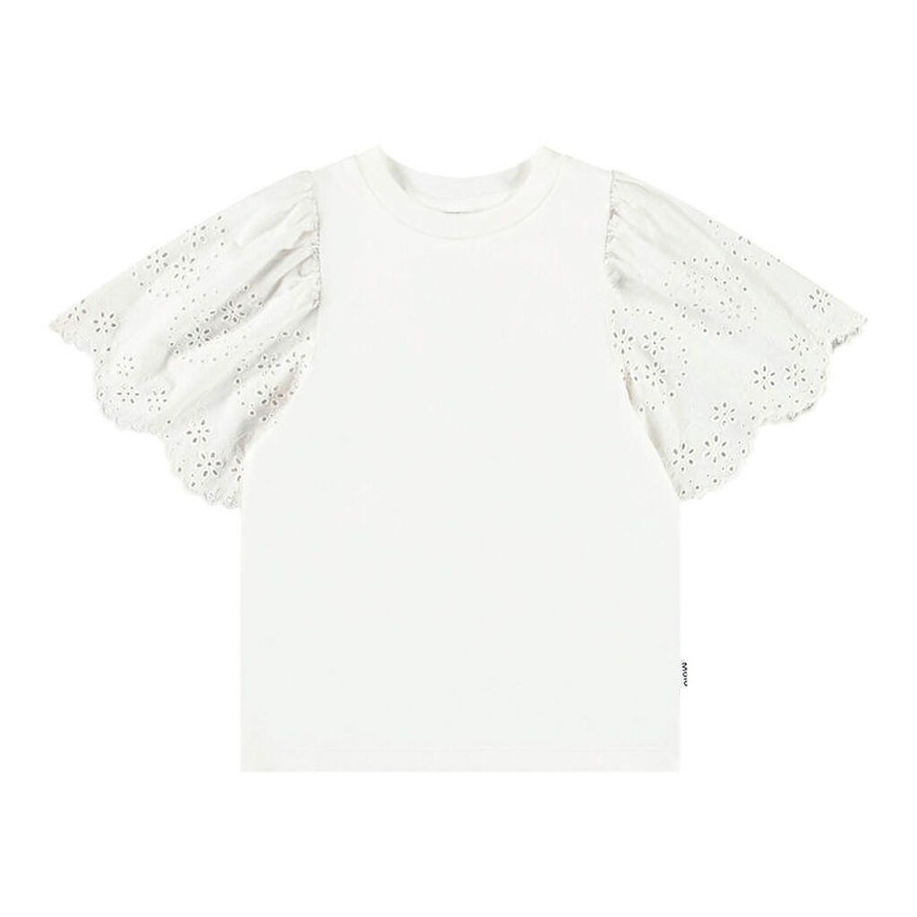 Molo T-shirt - Ritza - Crisp White m. Hulmønster