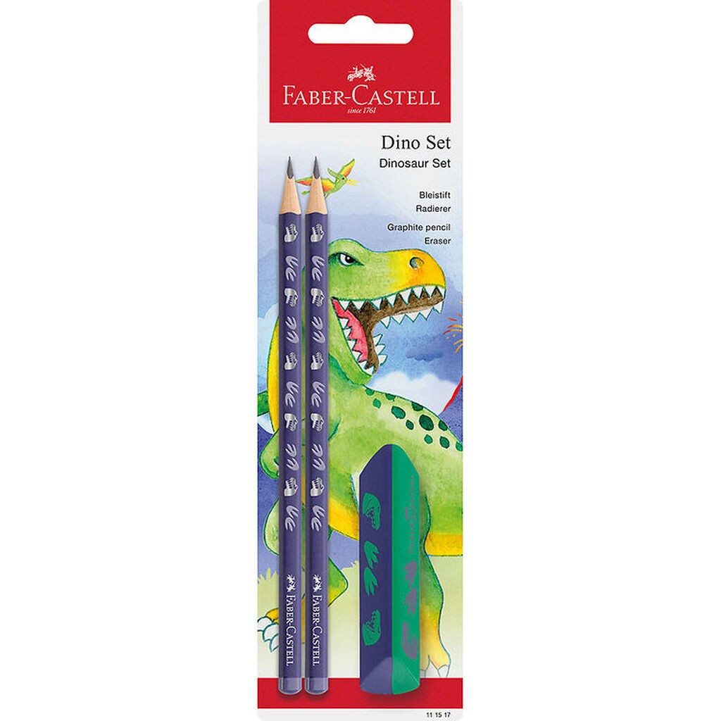 Faber-Castell Blyantsæt - 3 Dele - Dinosaur