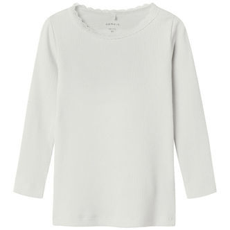 Name It Bluse - Rib - Noos - NmfKab - Cloud Dancer
