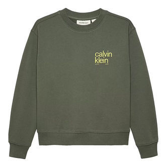 Calvin Klein Sweatshirt - Relaxed Back Print - Thyme Green m. Gu