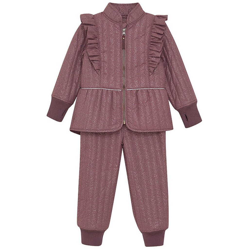 En Fant Termotøj - Rose Taupe m. Flæser/Glitter