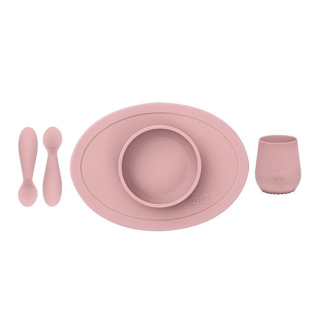 EzPz Spisesæt - Silikone - 4 dele - Rosa