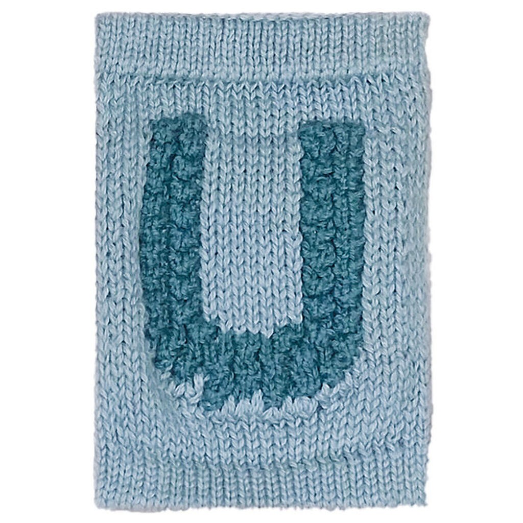 Smallstuff Strikket Bogstav - U - Blå Alfabet