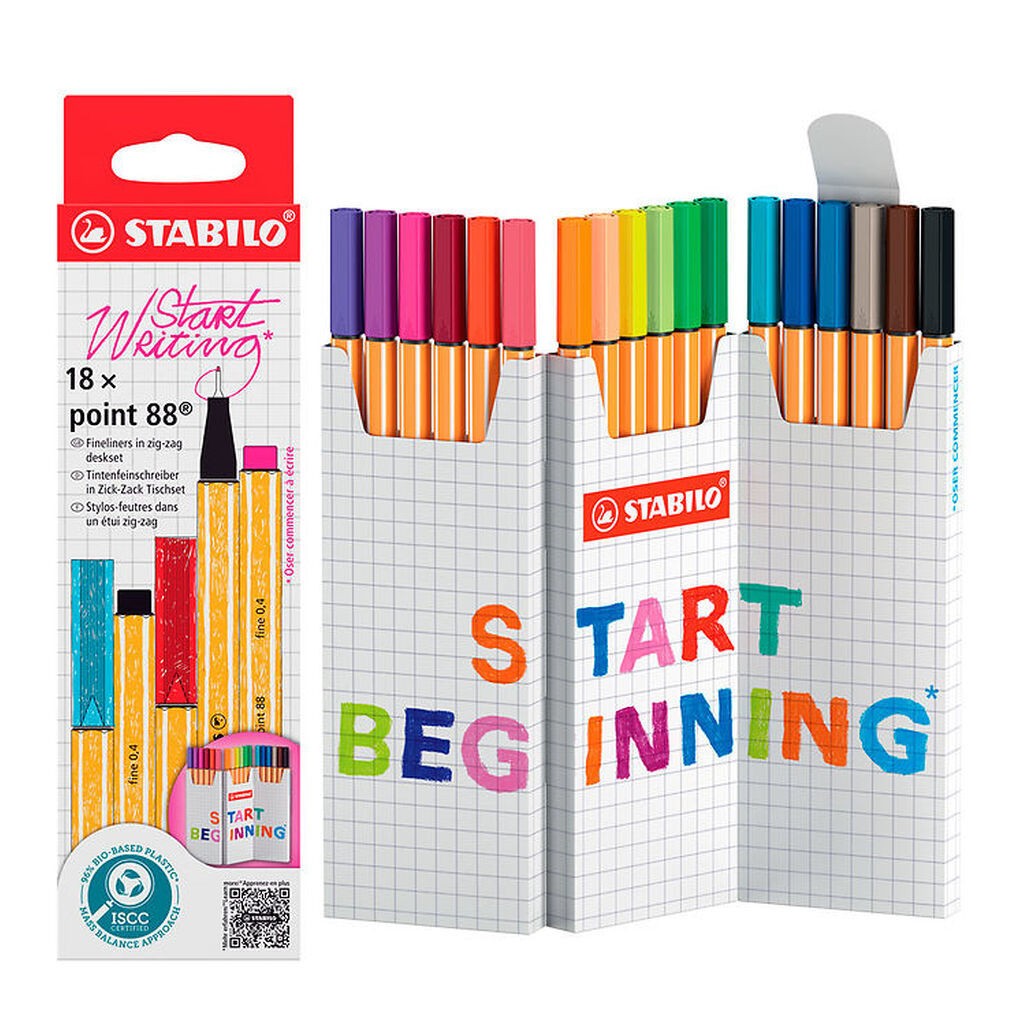 Stabilo Tuscher - Pen 88 - 18 stk. - Multifarvet