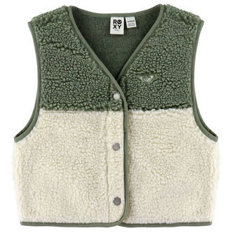 Roxy Fleecevest - Iconic Color Block - Grøn/Hvid