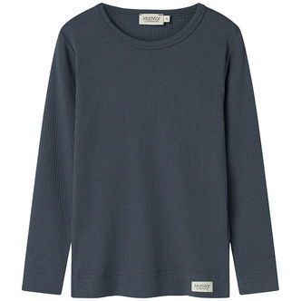 MarMar Bluse - Rib - Plain - Noos - Blå