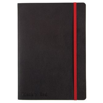 Oxford Notesbog - Soft Cover - Linieret - A5 - Sort/Rød