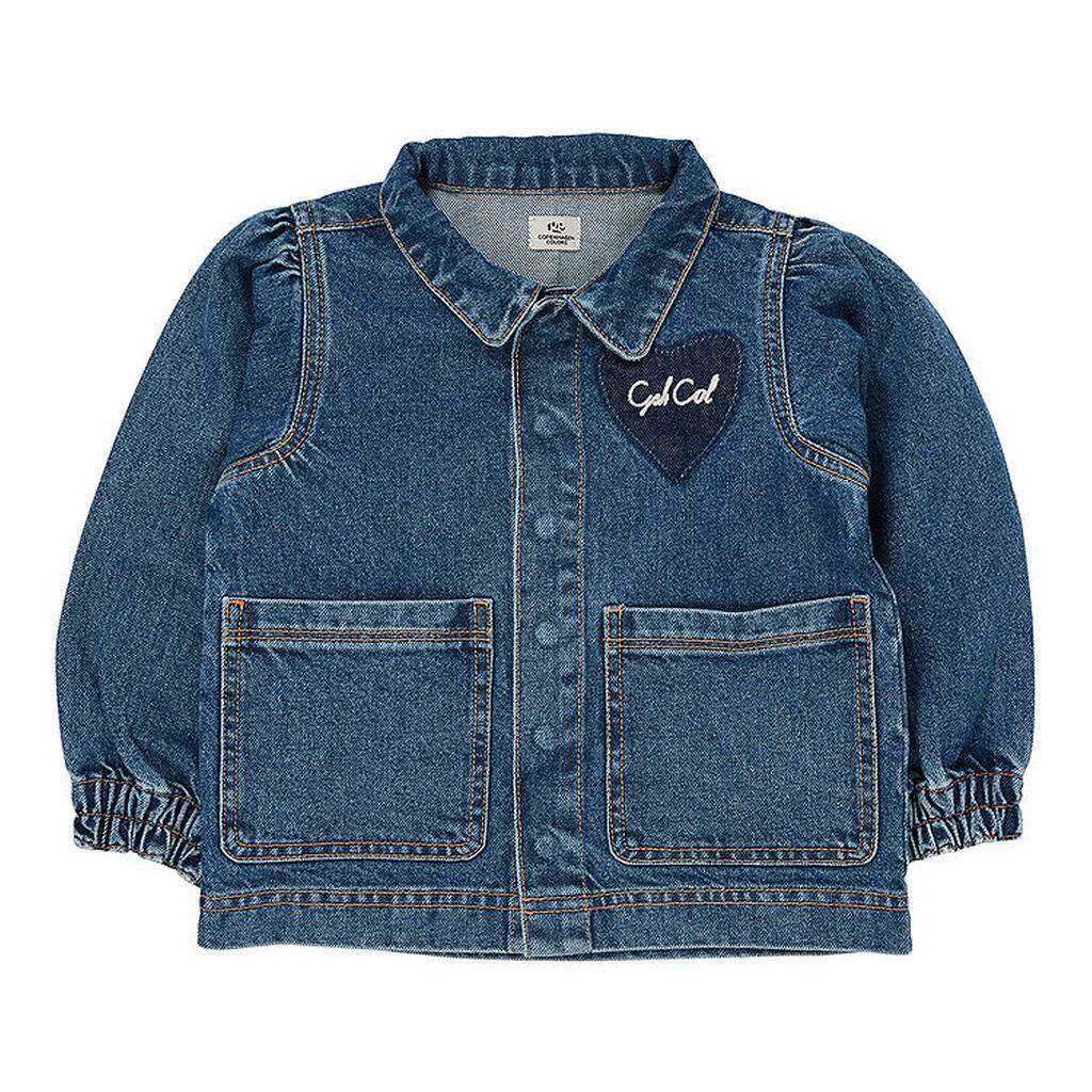 Copenhagen Colors Denimjakke - Hearts - Indigo Blue Washed