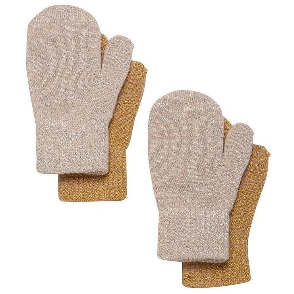 CeLaVi Luffer - Uld/Nylon - 2-Pak - Beige Guld m. Glimmer