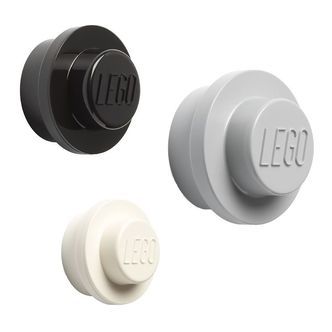 LEGOÂ® Storage Knagerækkesæt - 3 stk - 10/8/5 cm - Hvid/Sort/Grå