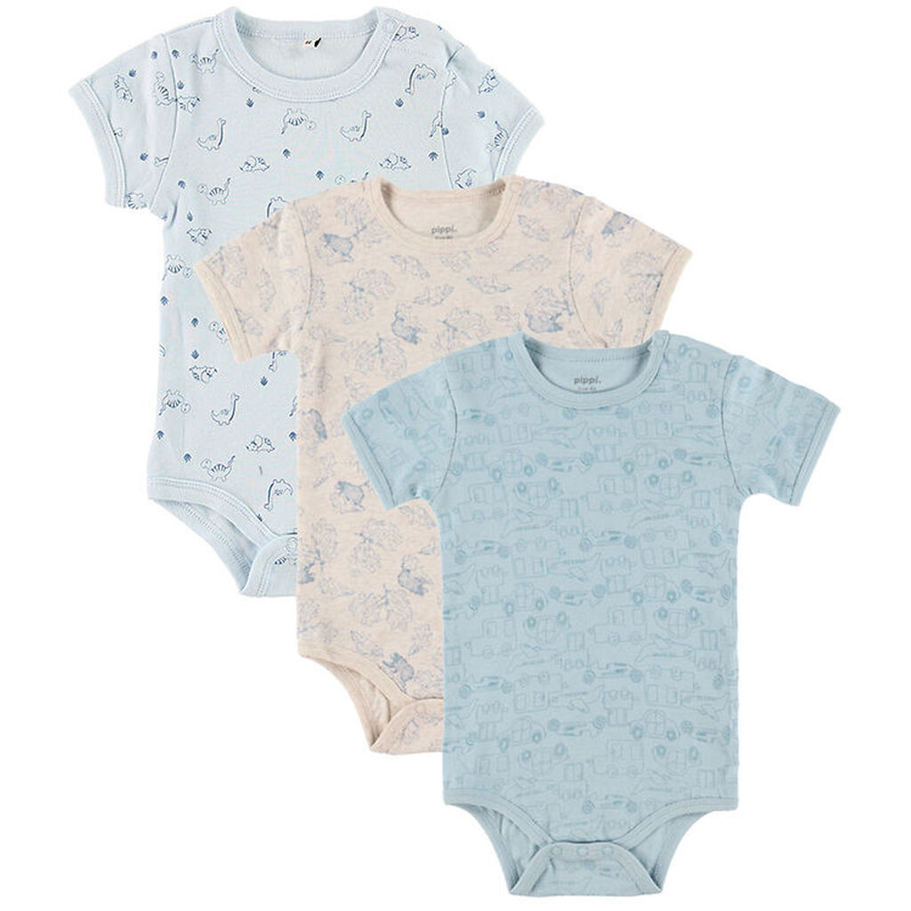 Pippi Body - 1 stk. - Assorteret - K/Æ - Lys m. Mønster