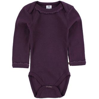 Smallstuff Body l/æ - Blommelilla m. Hulmønster/Blonder