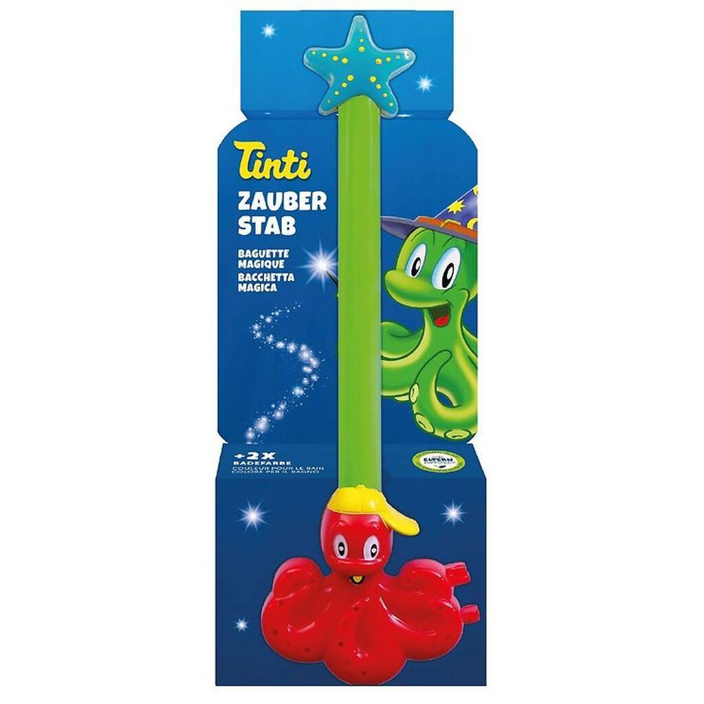 Tinti Tryllestav m. Badefarver - Grøn/Rød m. Grøn/Gul/Blå