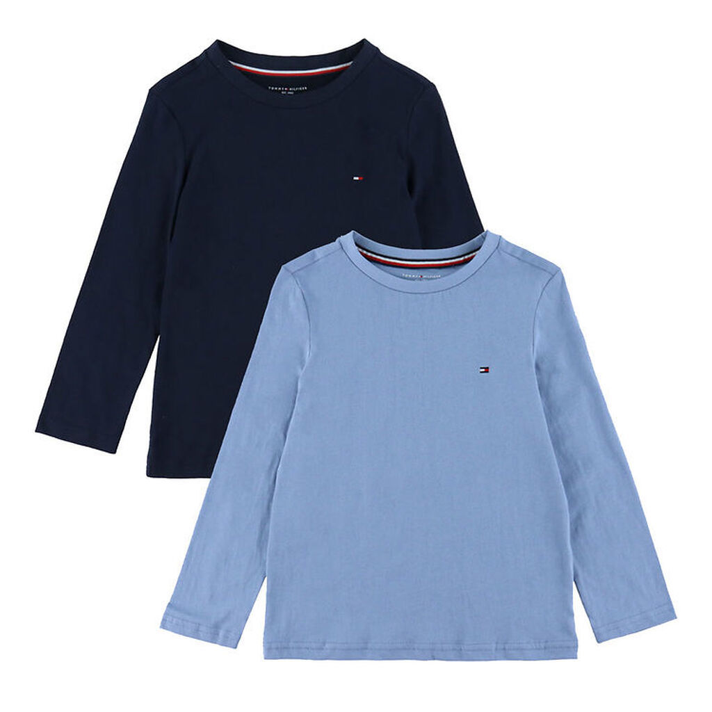 Tommy Hilfiger Bluse - 2-pak - Brisk Blue/Desert Sky
