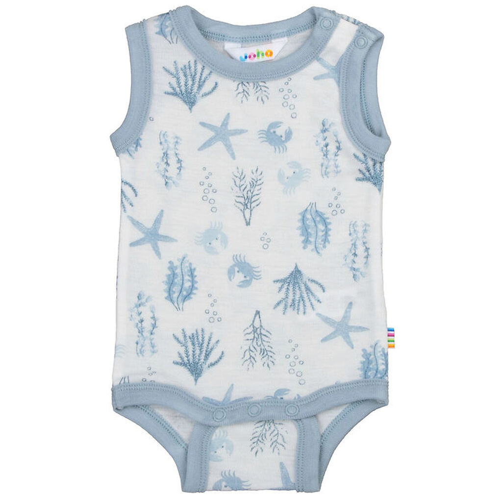 Joha Body u/æ - Uld - Lyseblå m. Print