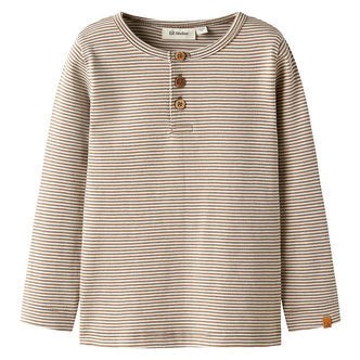 Lil Atelier Bluse - NmmOhio - Slim - Turtledove/Sepia Tint