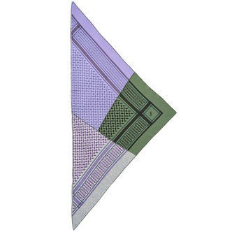 Lala Berlin Tørklæde - 162x85 - Triangle Trinity Patchwork - Lav