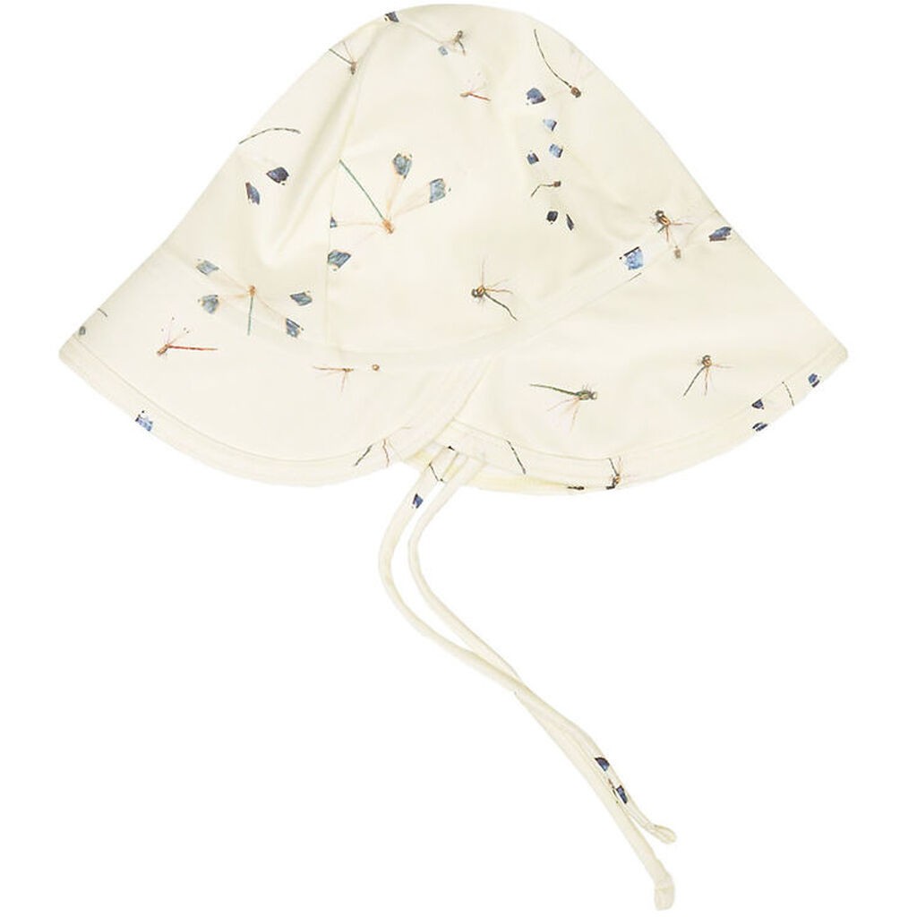 Mini A Ture solhat - UV50+ - Gustas - Print Yellow Dragonflies