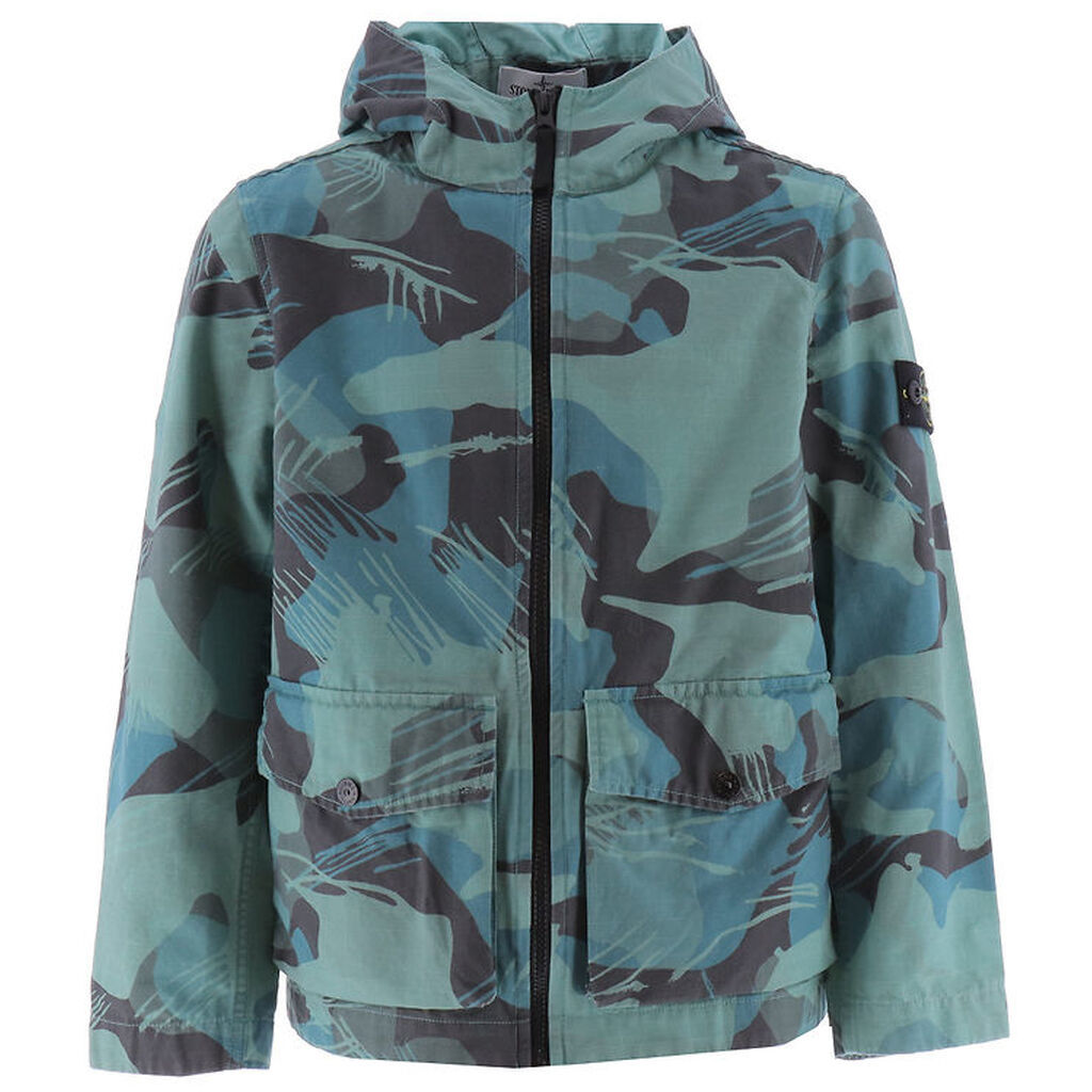 Stone Island Jakke - Emerald m. Print