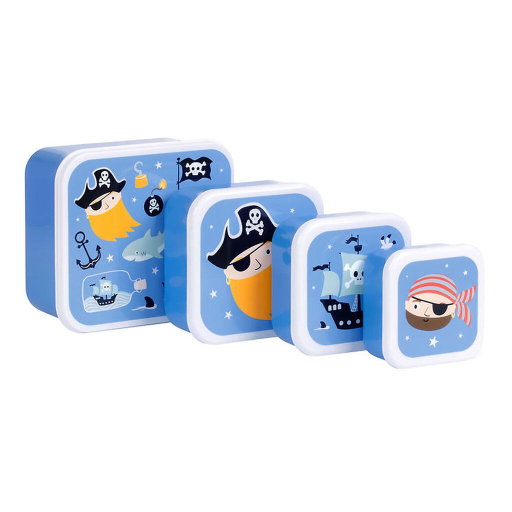 A Little Lovely Company Madkassesæt - 4 stk - Pirates