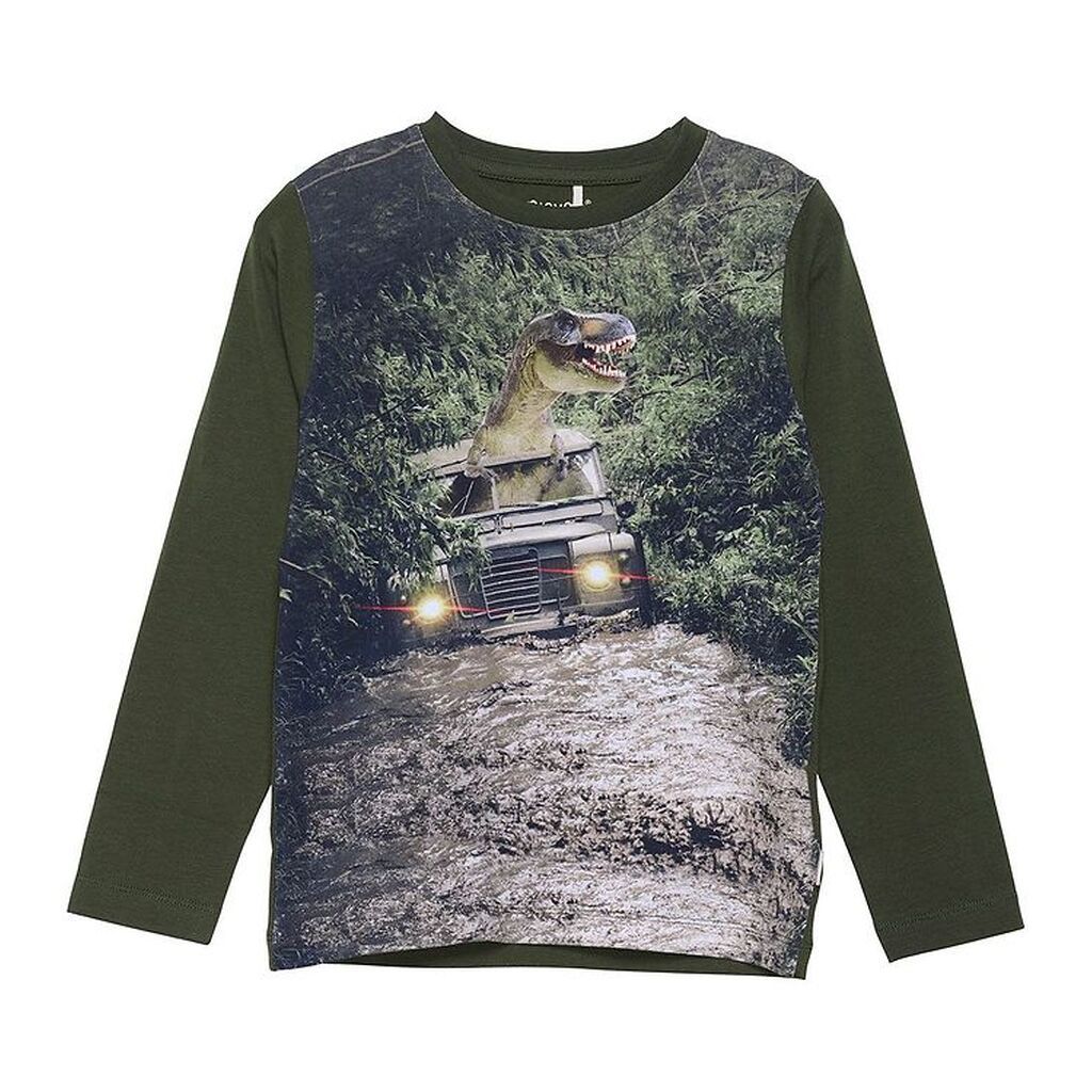 Minymo Bluse - Forest Night m. Dinosaur