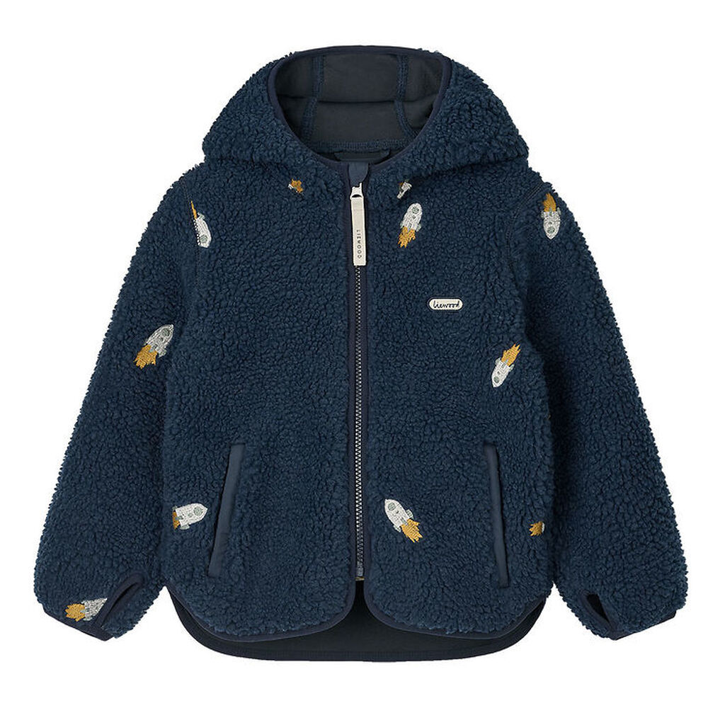 Liewood Fleecejakke - Mara - Rocket/Classic Navy/Embroidery