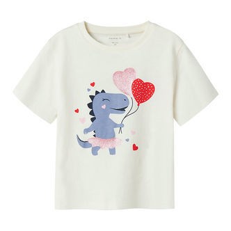 Name It T-shirt - NmfKatinka - Coconut Milk m. Glitter