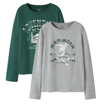 Name It Bluser - NkmVux - 2-Pak - Grey Melange/Bistro Green Adve