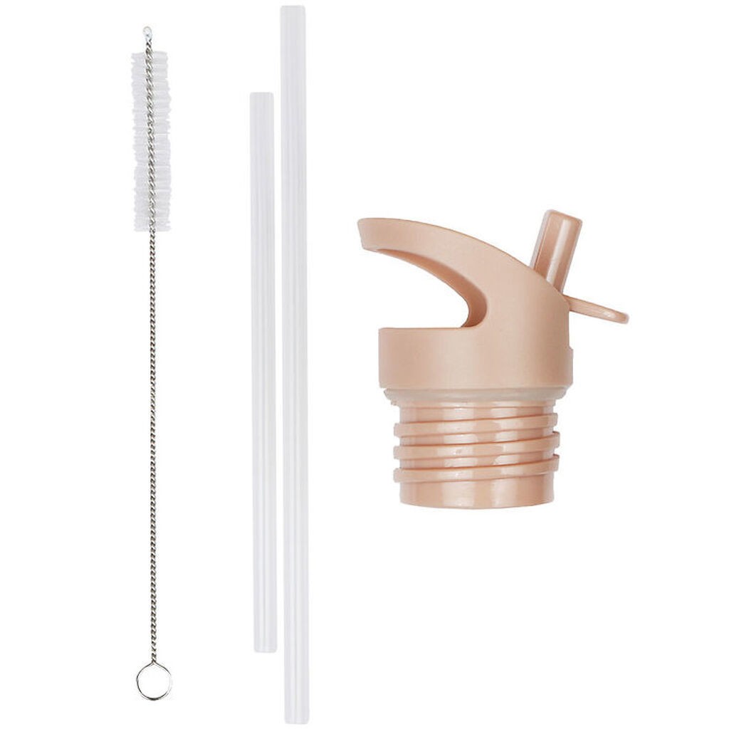 A Little Lovely Company Drikkedunk Sæt - Låg/Sugerør/Børste - Ra