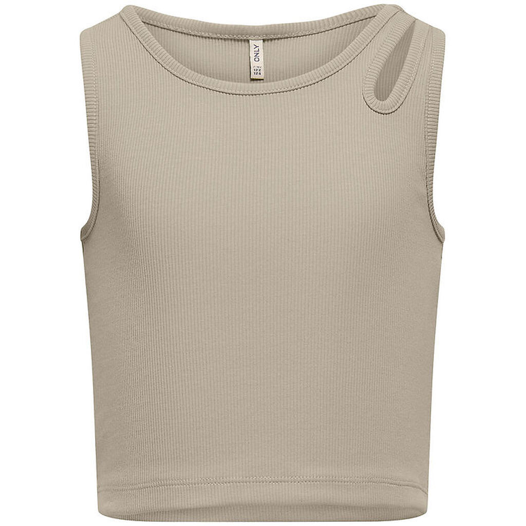 Kids Only Top - Rib - KogNessa - Feather Gray/Shoulder Cut Out