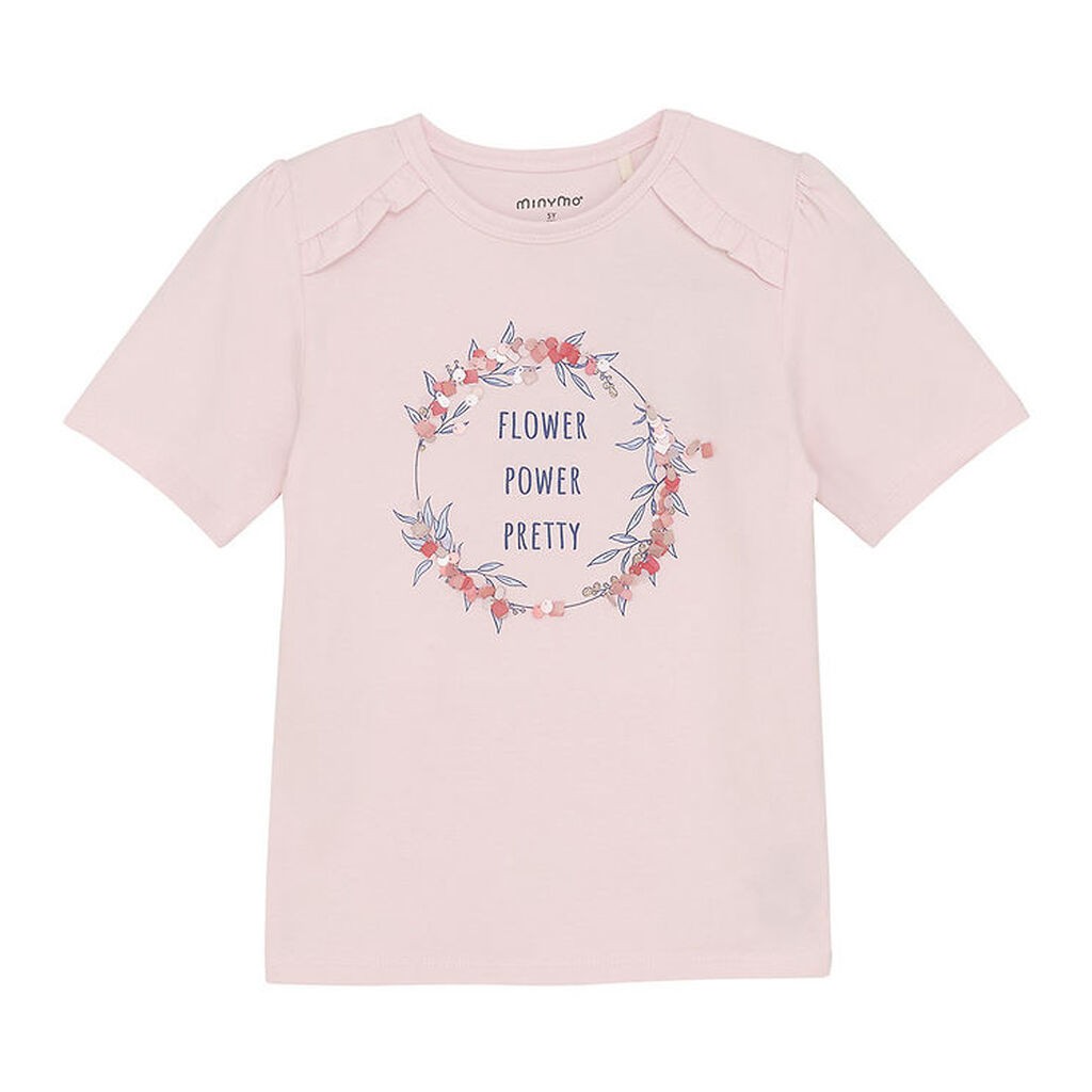 Minymo T-shirt - Pink Dogwood m. Print