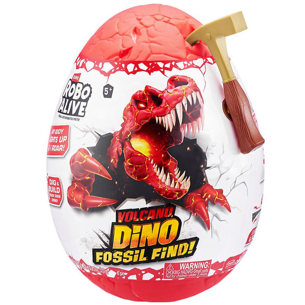 Robo Alive Legetøj - Dino Fossil Find - Volcano Surprise - Assor