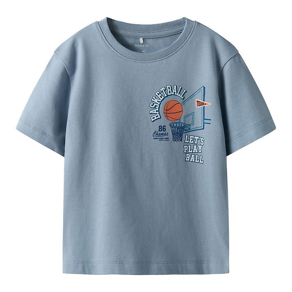 Name It T-shirt - NmmKeith - Dusty Blue m. Print