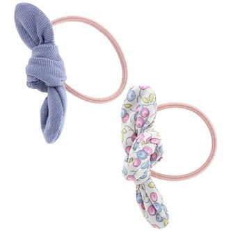 By Stær Hårelastikker m. Sløjfe - Leise - 2-pak - Blå Mix