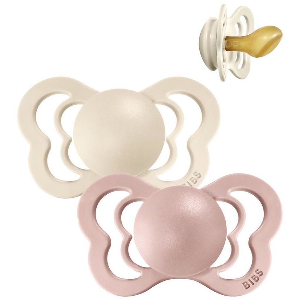 BIBS Couture Sutter - Str. 2 - 2-pak - Anatomisk - Ivory/Blush