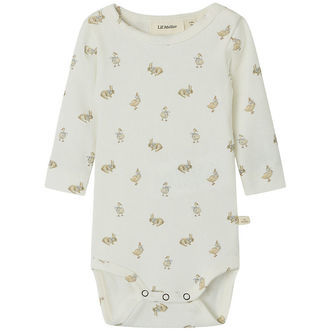 Lil' Atelier Body l/æ - Rib - NbnLavo - AOP - Coconut Milk