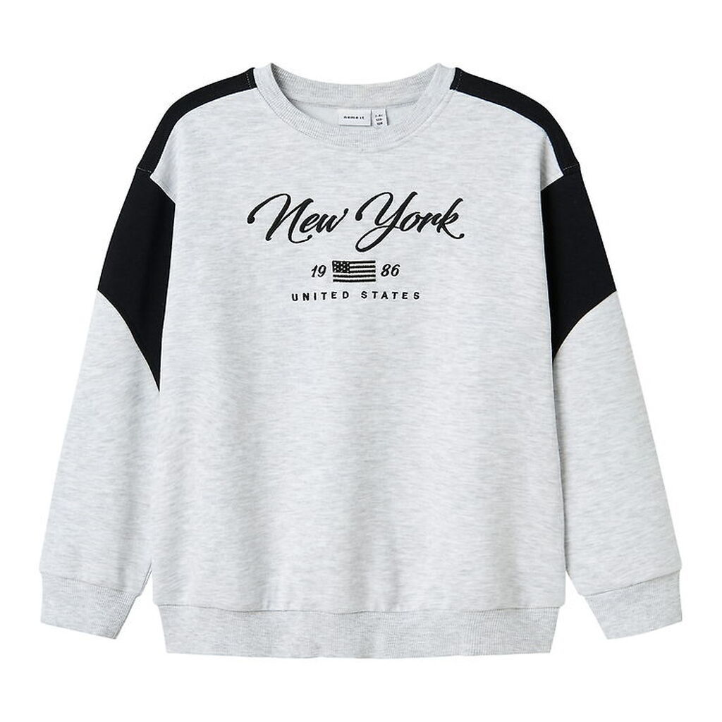 Name It Sweatshirt - NkmKera - Lysegråmeleret m. Print