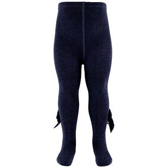 Condor Strømpebukser m. Veloursløjfe - Navy