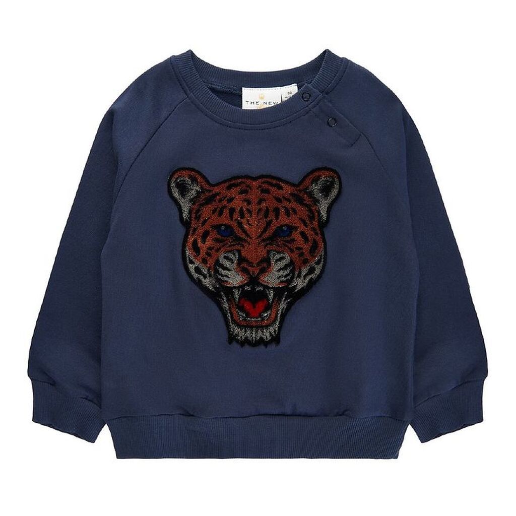 The New Siblings Sweatshirt - TnsDombat - Mood Indigo m. Leopard