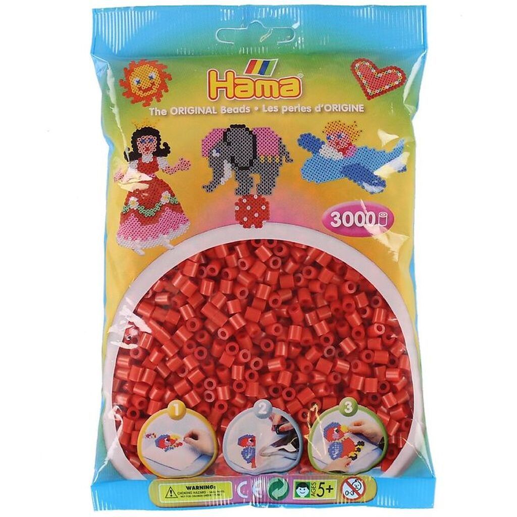 Hama Midi Perler - 3000 stk. - 05 Rød