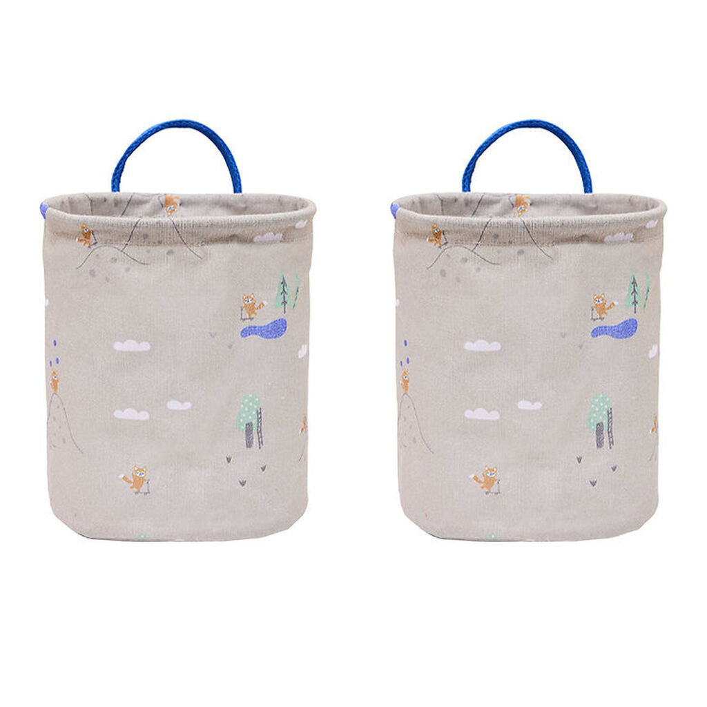 OYOY Opbevaringskurve - 2-pak - Foxy - Small - Beige/Blue
