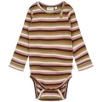 Petit Piao Body l/æ - Rib - Modal - Nostalgic Rose/Multistripe