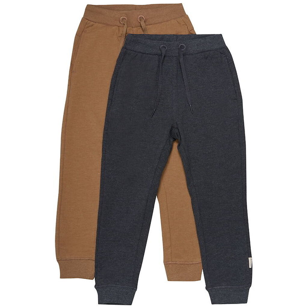 Minymo Sweatpants - 2-pak - Brun/Mørkegrå