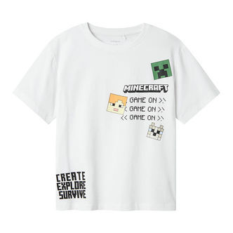 Name It T-shirt - NkmJafar Minecraft - Bright White m. Print