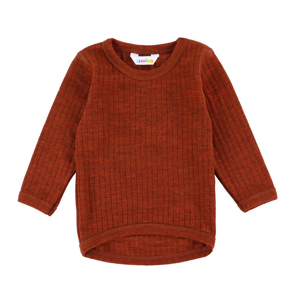 Joha Bluse - Uld - Rib - Rust