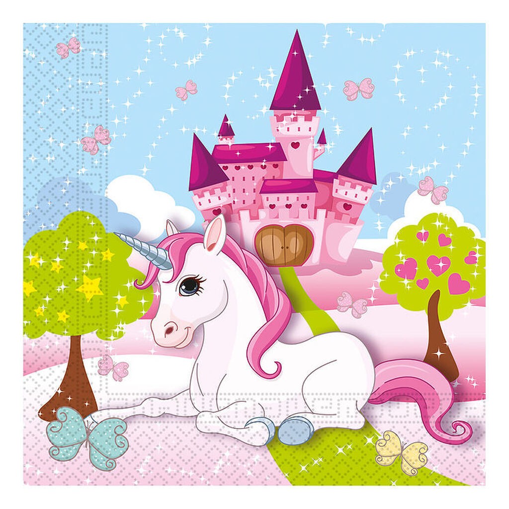 Decorata Party Servietter - 20-pak - 33x33 cm - Unicorn