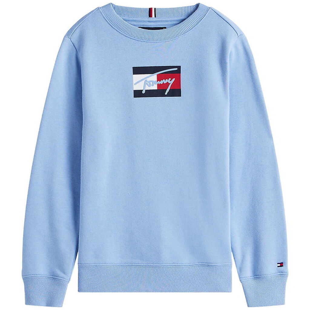 Tommy Hilfiger Sweatshirt - Script Flag - Cloudy Blue